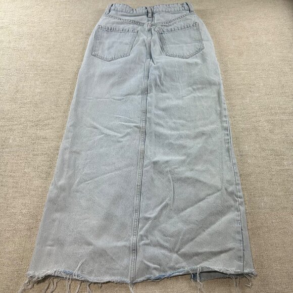 ZARA WOMENS SMALL Long DENIM MAXI SKIRT - Picture 7 of 10